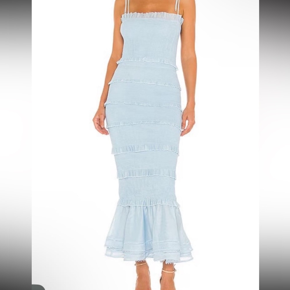 V. Chapman Geranium dress in Cashmere Blue